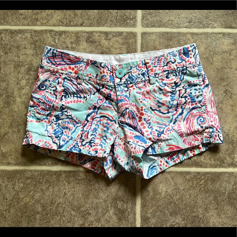 Lilly Pulitzer Walsh Shorts Shell Me About It Size 00 - Picture 2 of 4